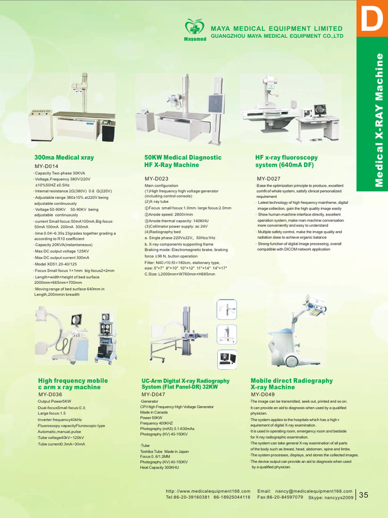 Medical X-Ray Machine Specifications | PDF | Mains Electricity | Power ...