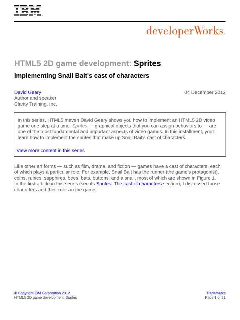Understanding Sprite Properties in HTML5 | PDF | Computing | Computer ...