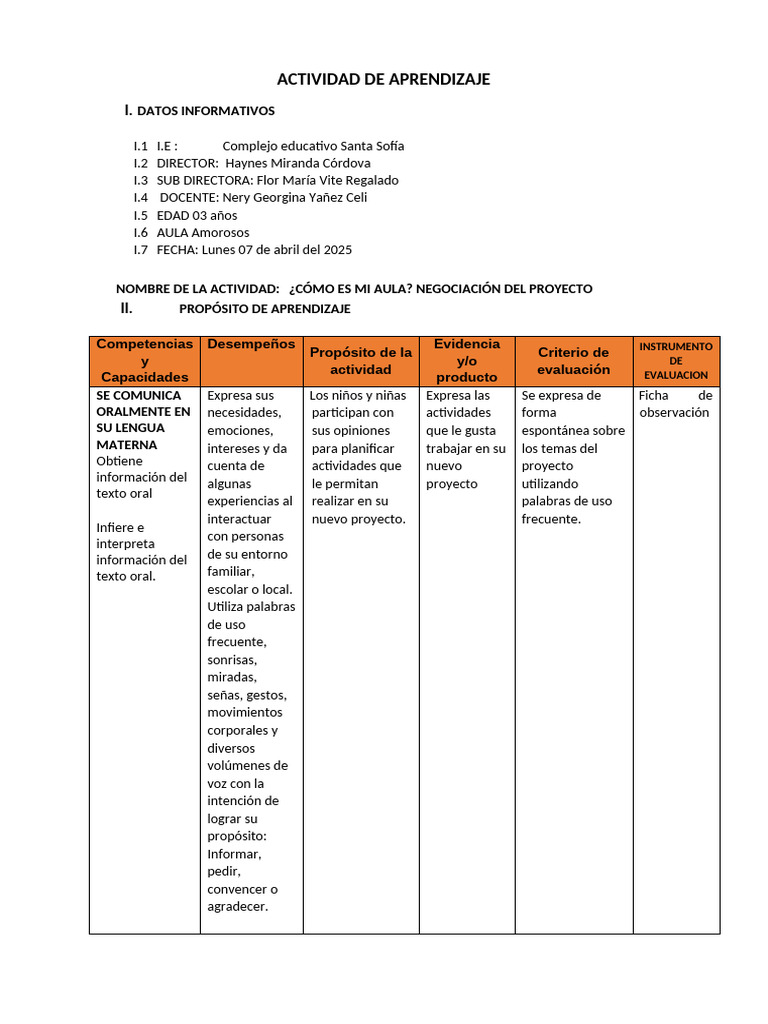 Actividades de Aprendizaje para Niños de 3 Años | PDF | Evaluación ...