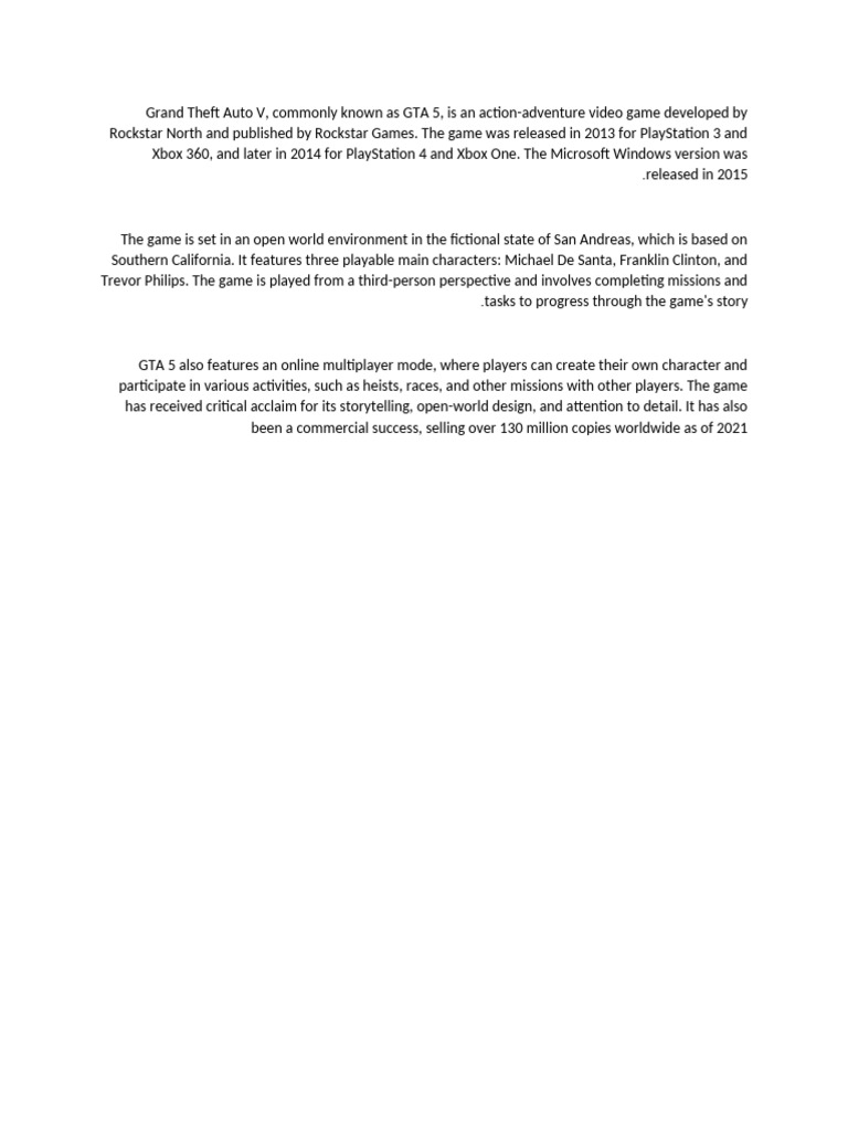 Grand Theft Auto V | PDF