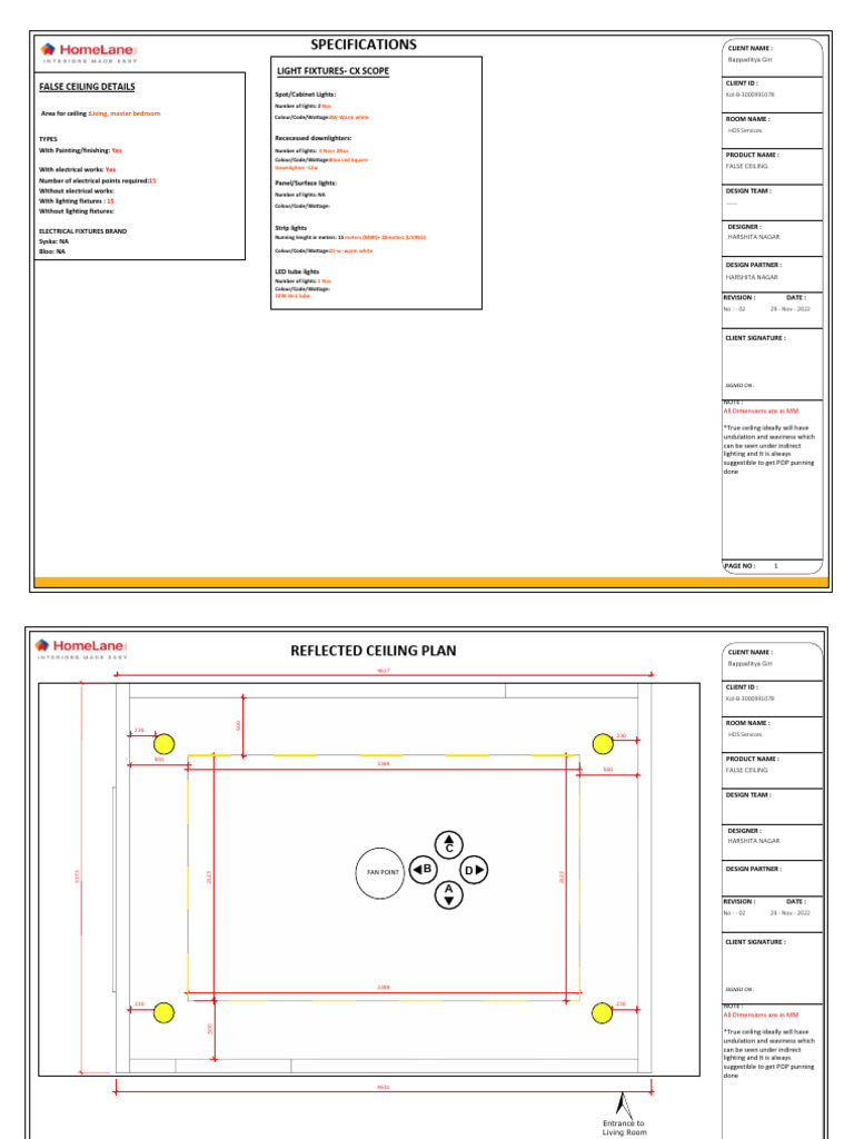 False Ceiling Design for Harshita Nagar | PDF | Building Engineering ...