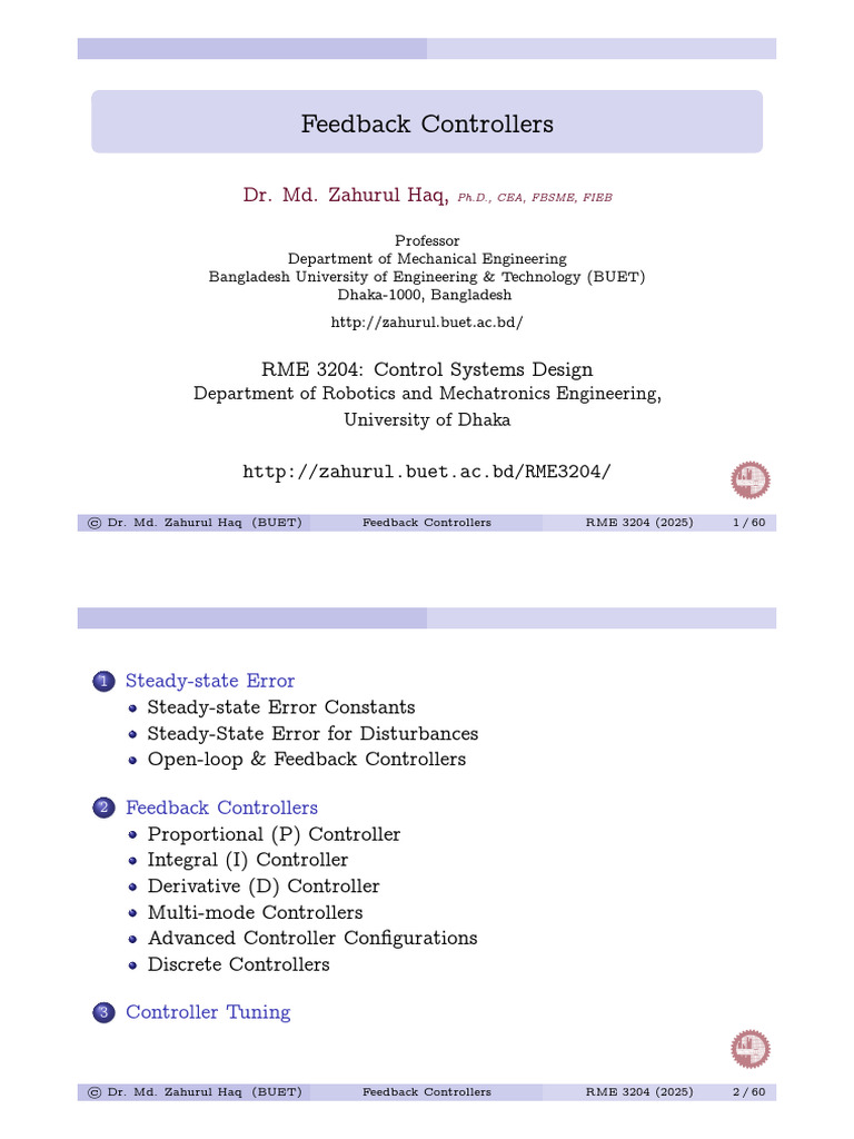 Feedback Controllers in Control Systems | PDF | Feedback | Electrical ...