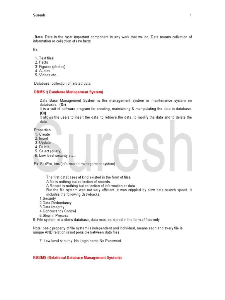 SQL Material | PDF | Database Index | Databases