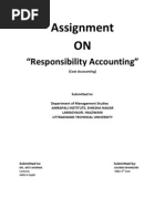 "Responsibility Accounting": Assignment ON