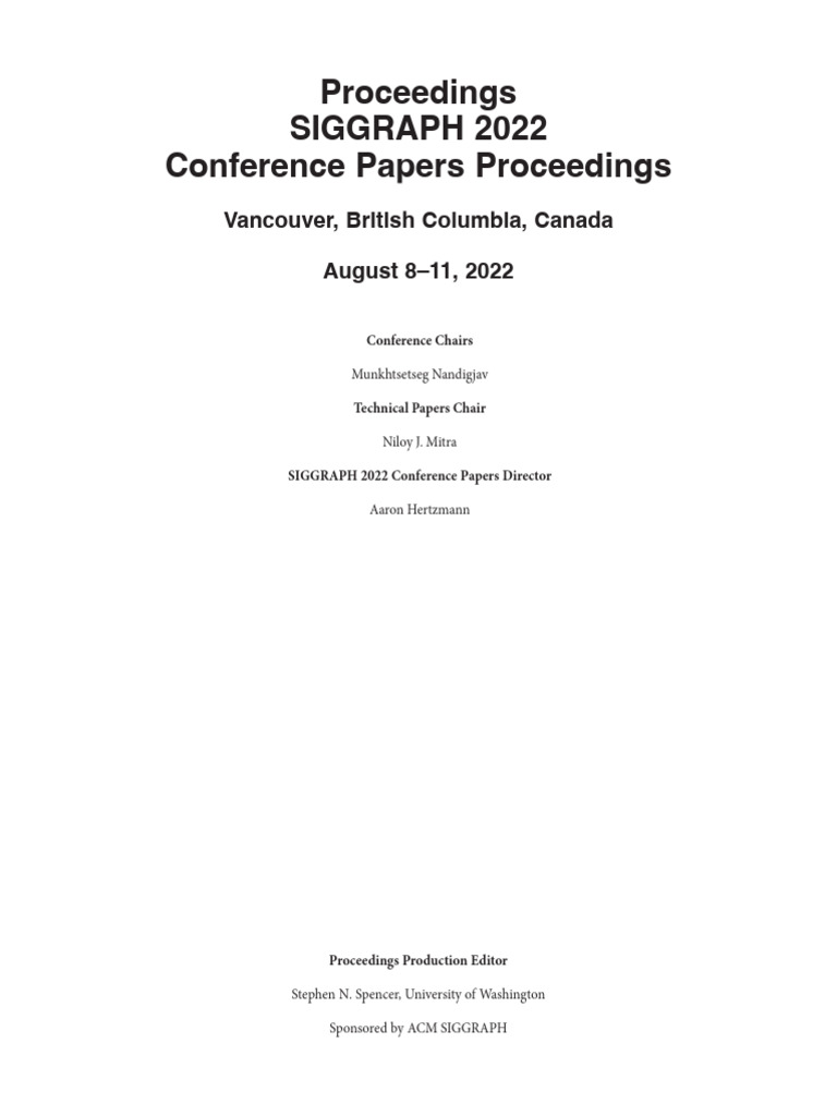 2022 Siggraph | PDF