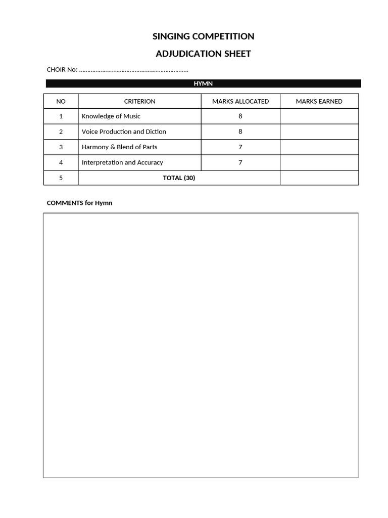 Adjudication Sheet Sample A | PDF