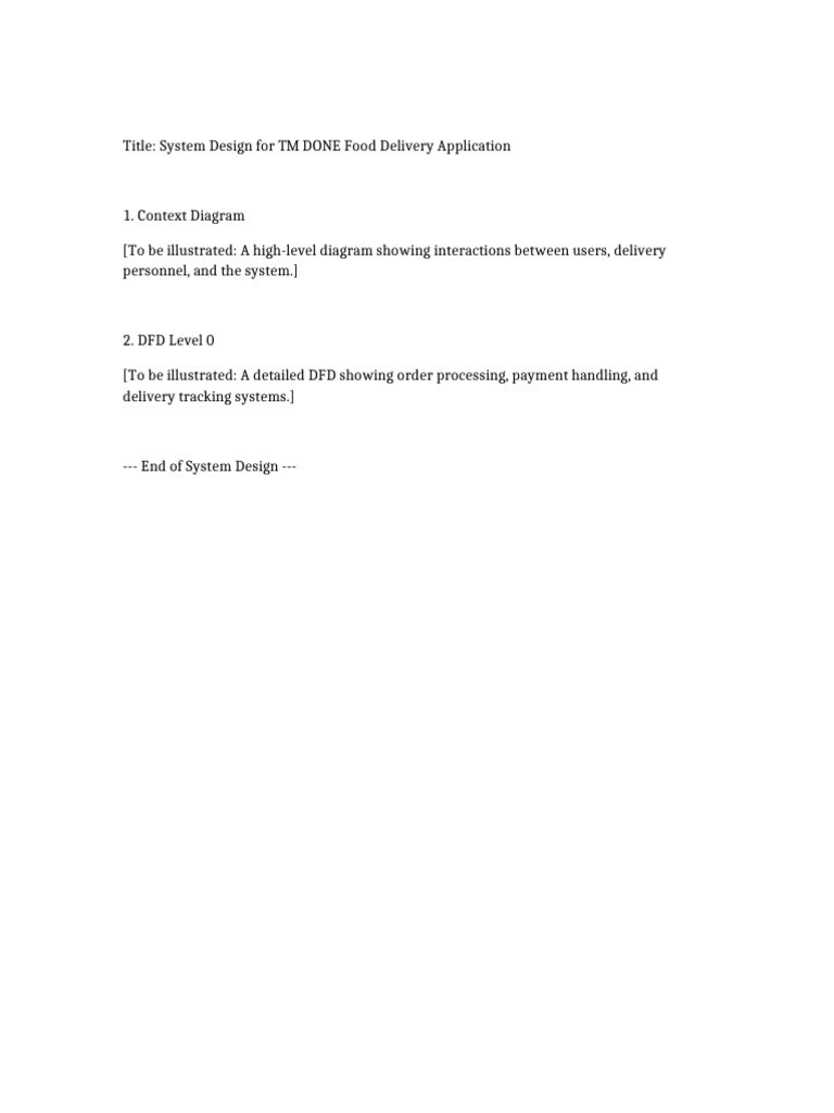 TM DONE Food Delivery System Design | PDF