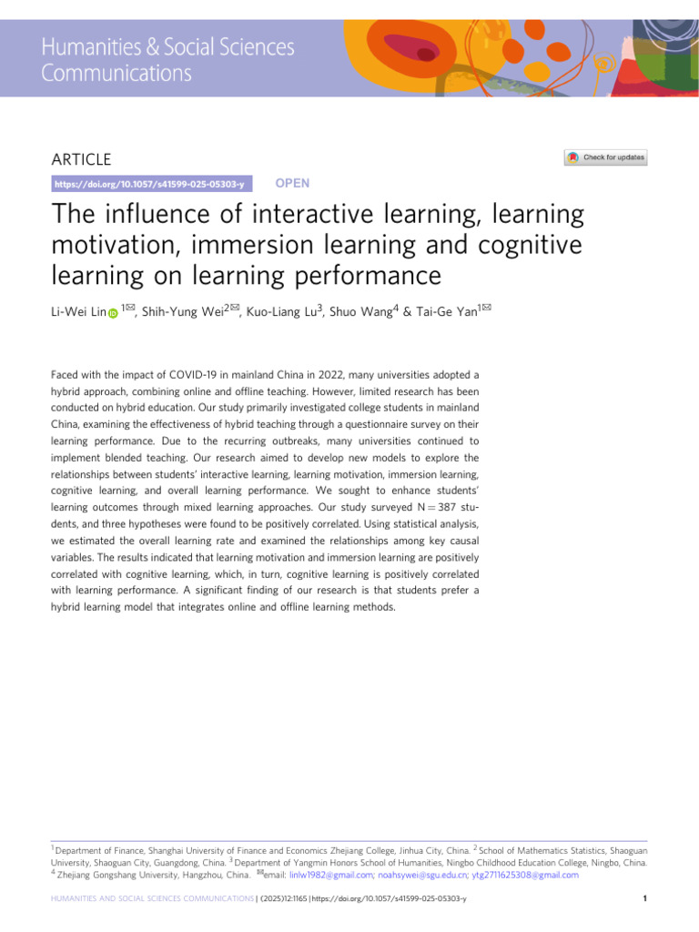 Impact of Hybrid Learning on Student Performance | PDF | Structural ...