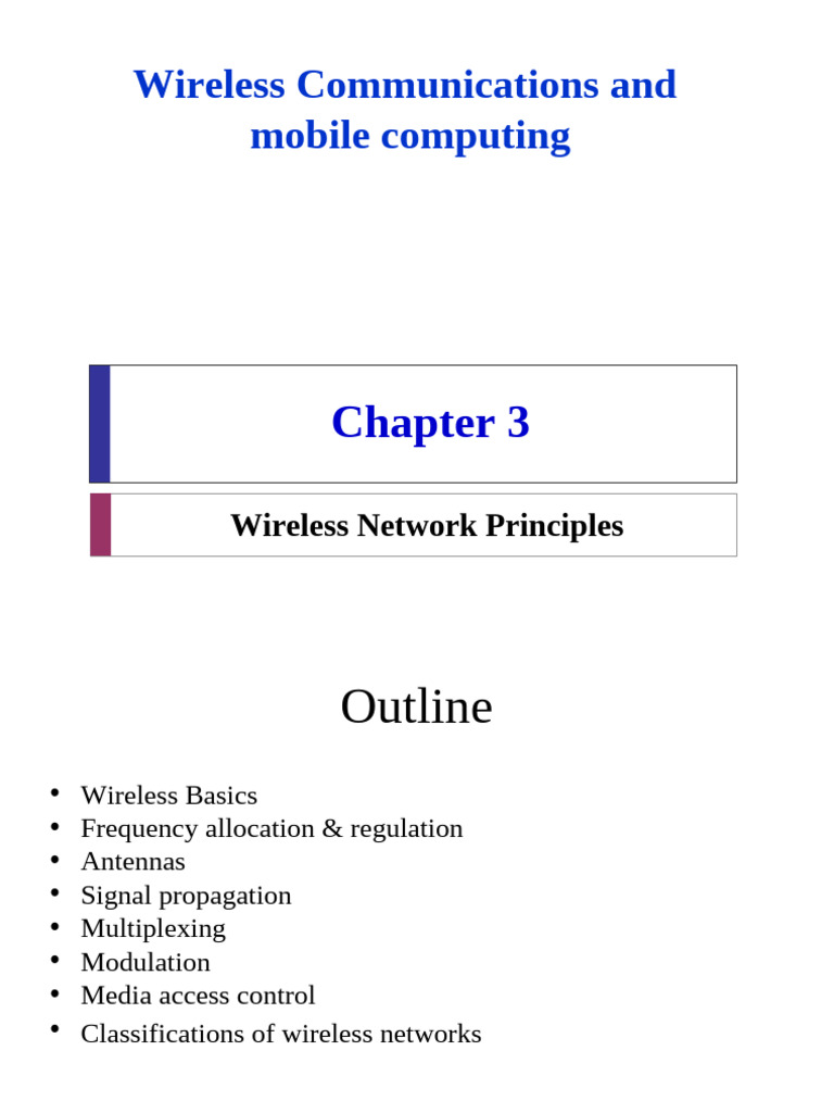 Wireless Network Principles Explained | PDF | Radio | Radio Spectrum