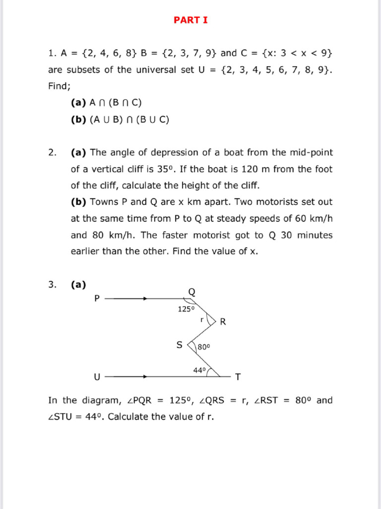 WAEC Core Mathematics Sample Questions-Exam Assurance | PDF