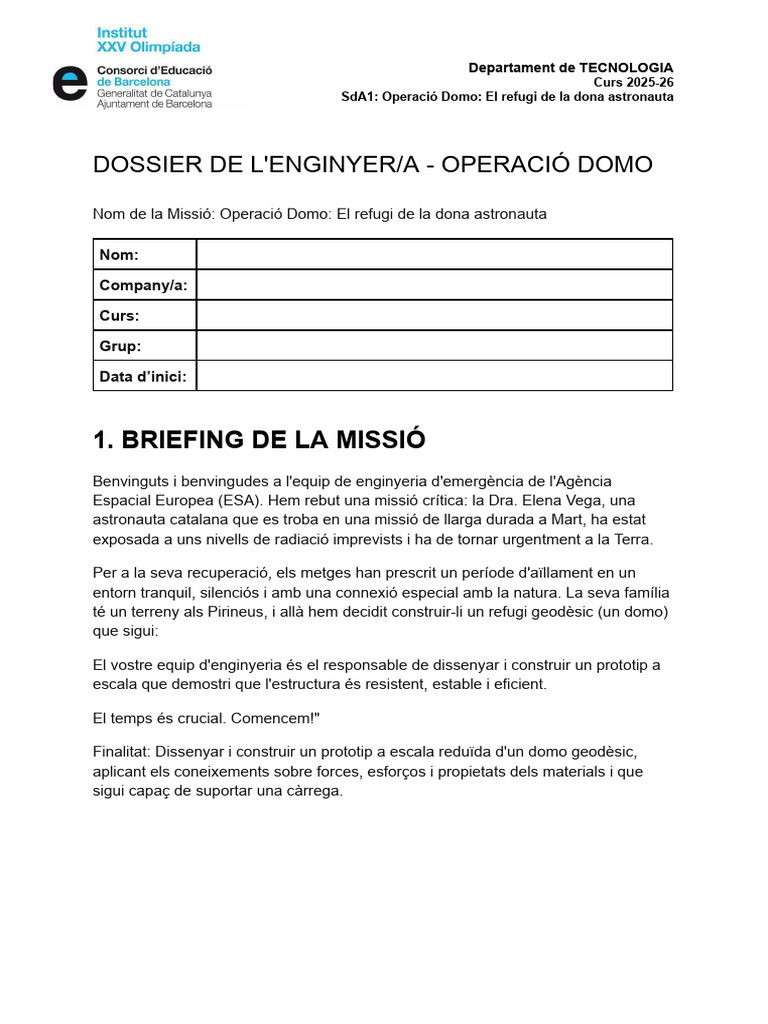 Dossier de L'enginyer - A - Operació Domo | PDF