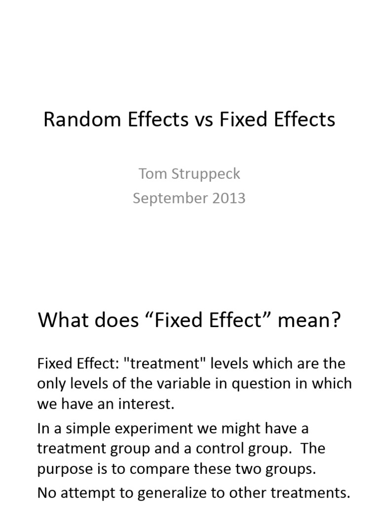 Fixed vs Random Effects Explained | PDF | Statistical Inference ...