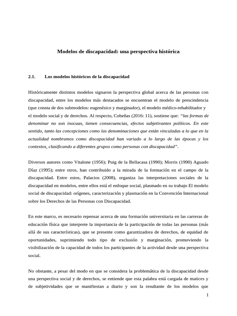 Modelos históricos de discapacidad en educación | PDF | Invalidez ...