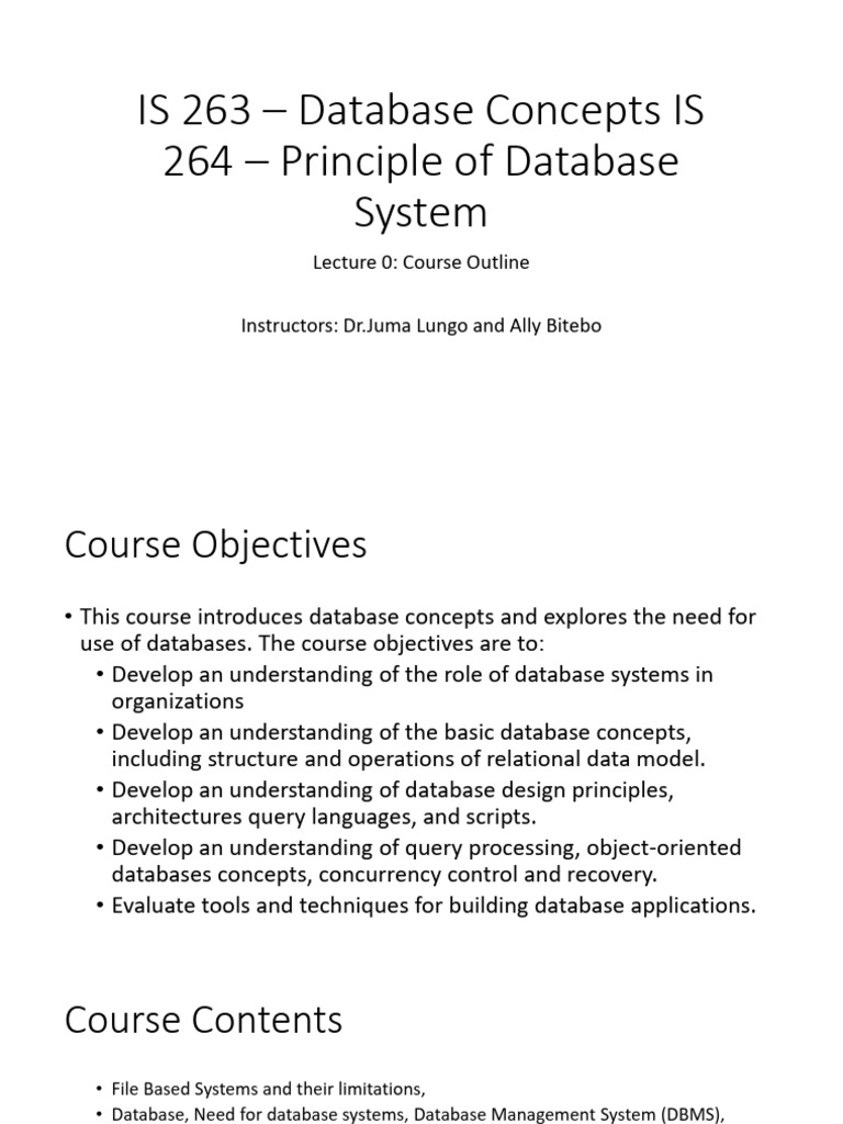 Database Concepts Course Overview | PDF