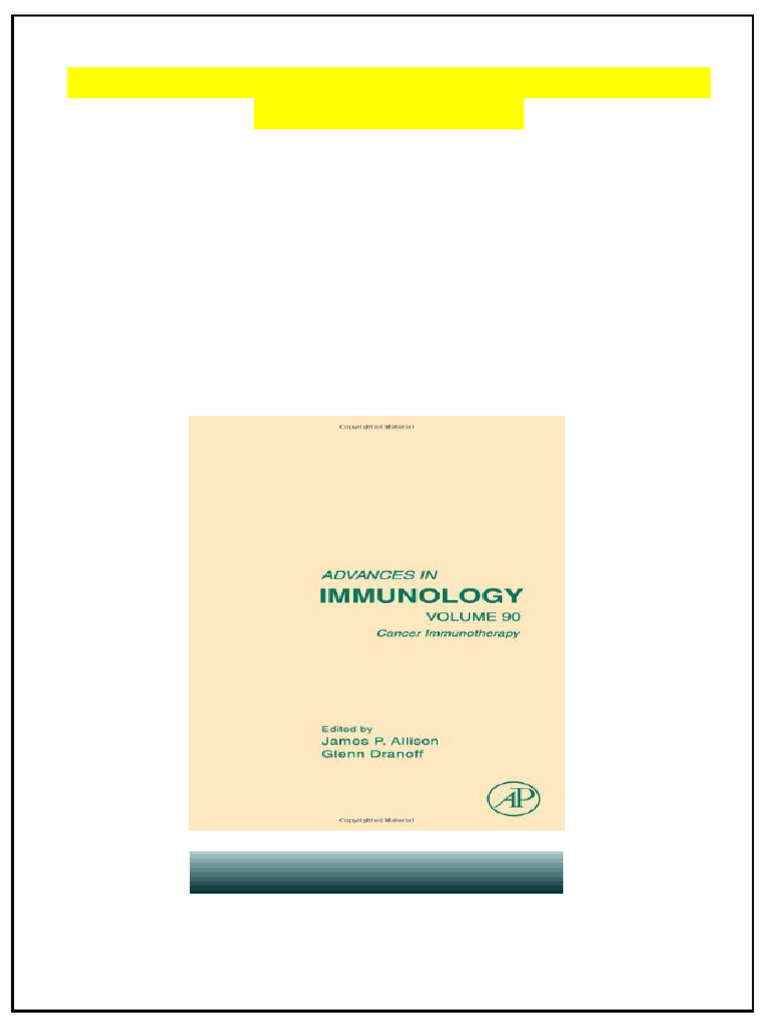 Cancer Immunotherapy Volume 90 1st Edition James Allison PDF Available ...