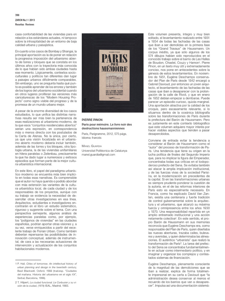 PIERRE PINON Paris Pour Memoire | PDF | París