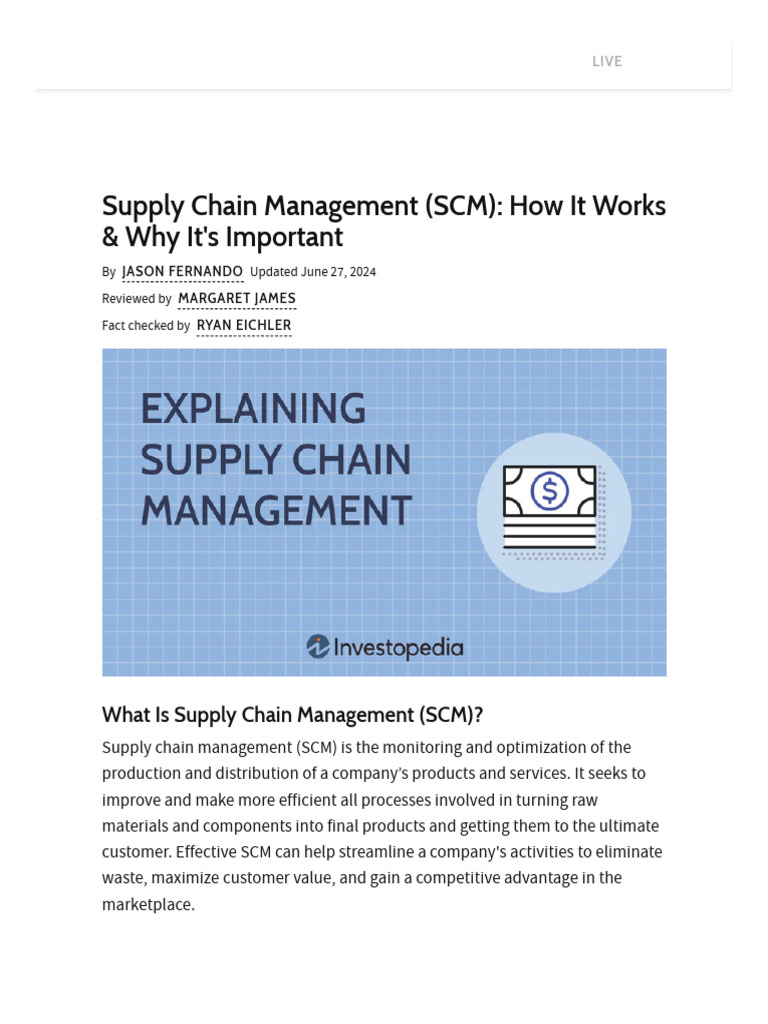 Understanding Supply Chain Management | PDF | Supply Chain Management ...