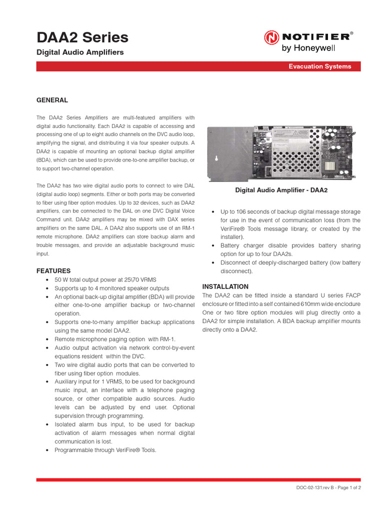 DAA2 Series Amplifier Overview | PDF | Amplifier | Alternating Current
