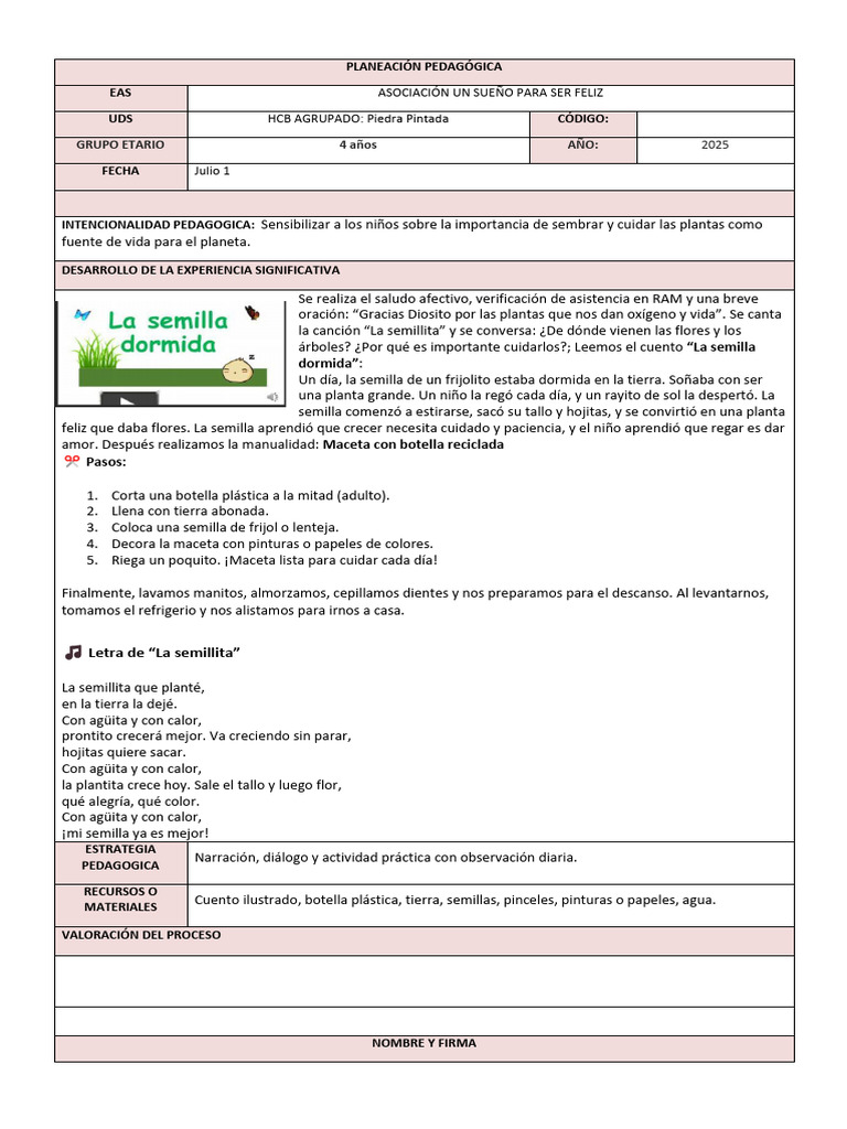 Planeacion Pedagogica 1 Al 4 de Julio | PDF