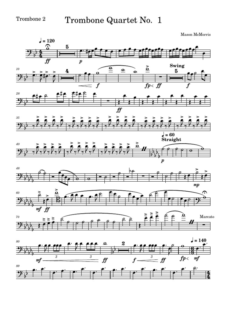 Mason McMorris Trombone Quartet 1 | PDF