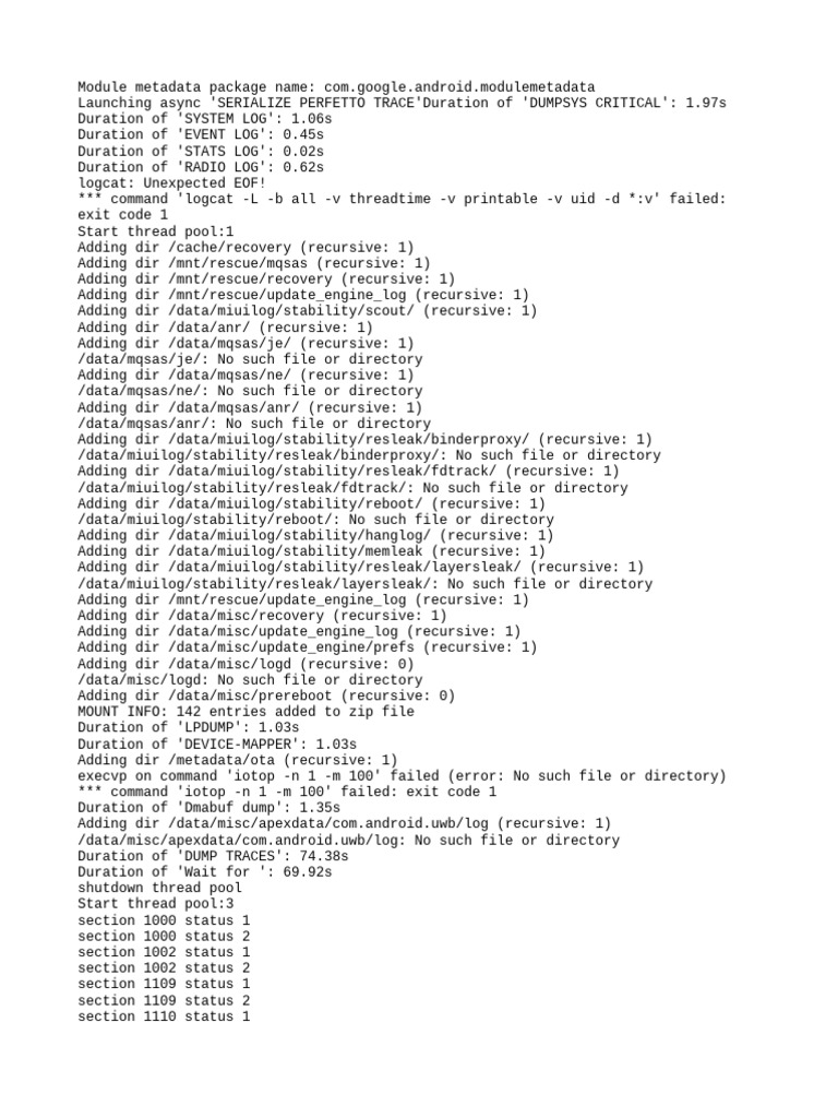OTA Module Metadata Analysis | PDF | Data Management | Software