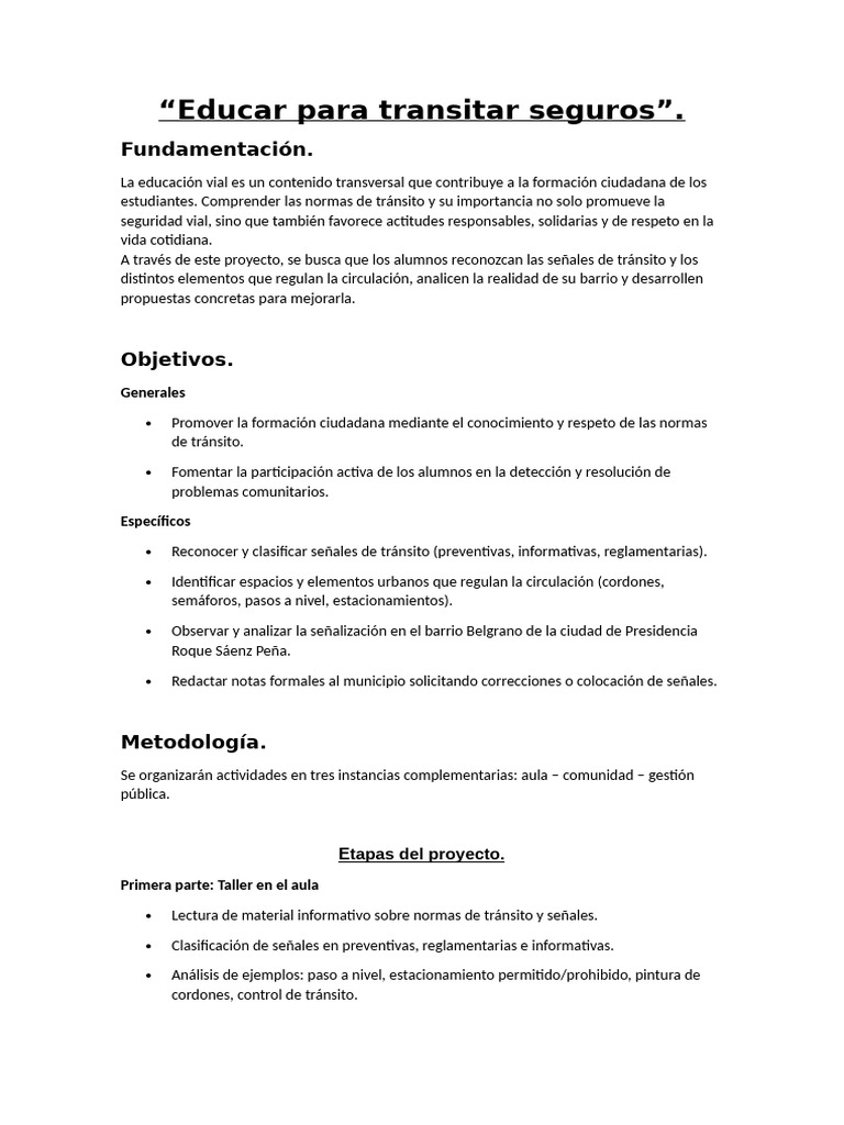Educar para Transitar Seguros | PDF | Aprendizaje