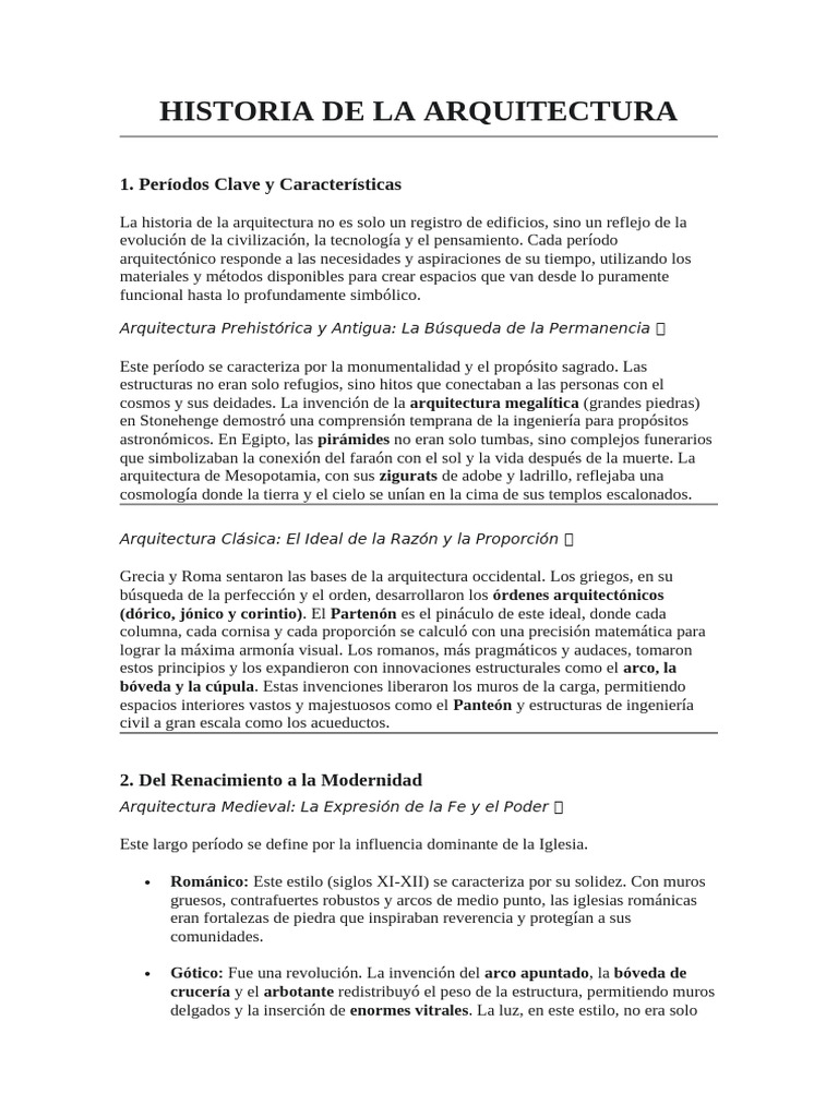 Evolución de la Arquitectura a través del Tiempo | PDF | Diseño ...