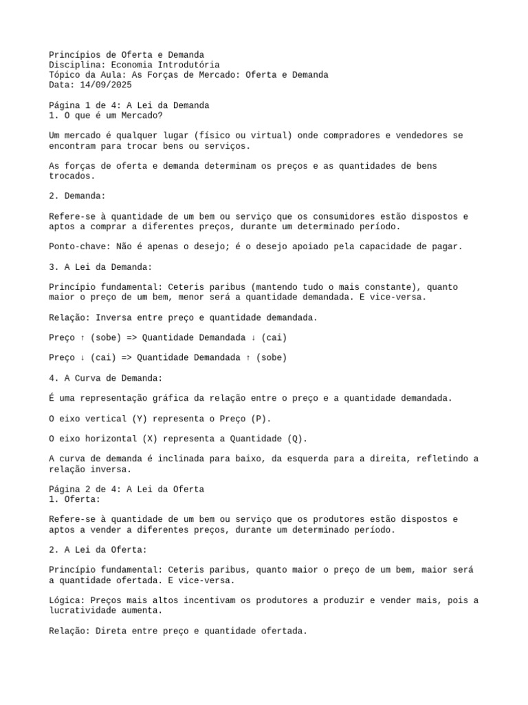 Princípios de Oferta e Demanda | PDF | Demanda | Oferta e procura