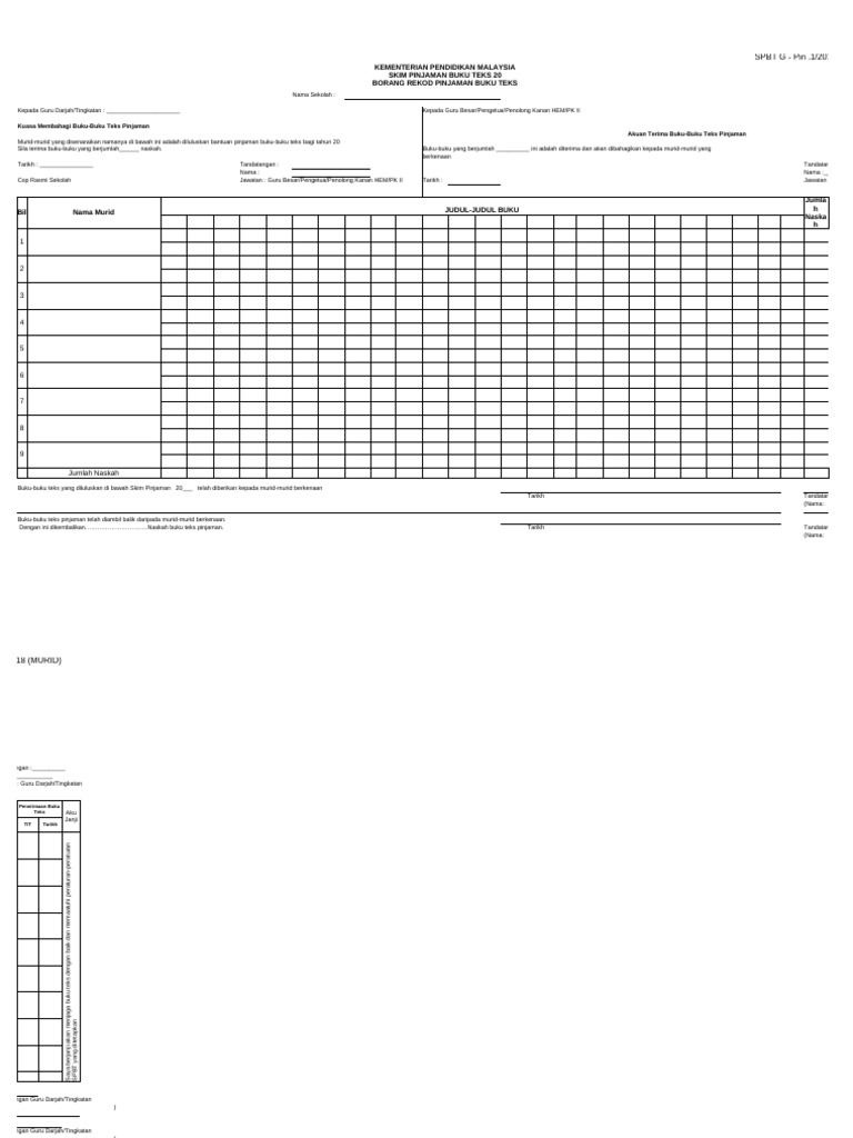 Borang SPBT G | PDF