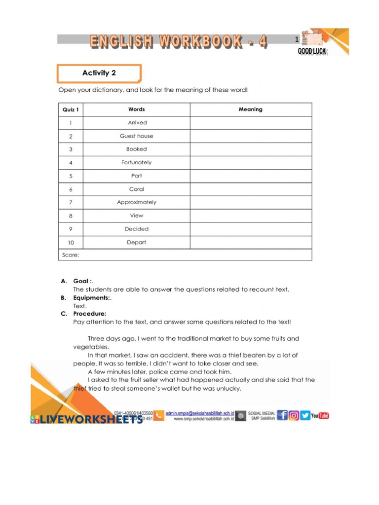 Worksheet 62173 | PDF