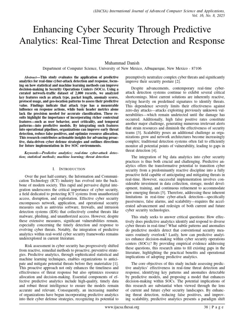 Paper 4-Enhancing Cyber Security Through Predictive Analytics | PDF ...