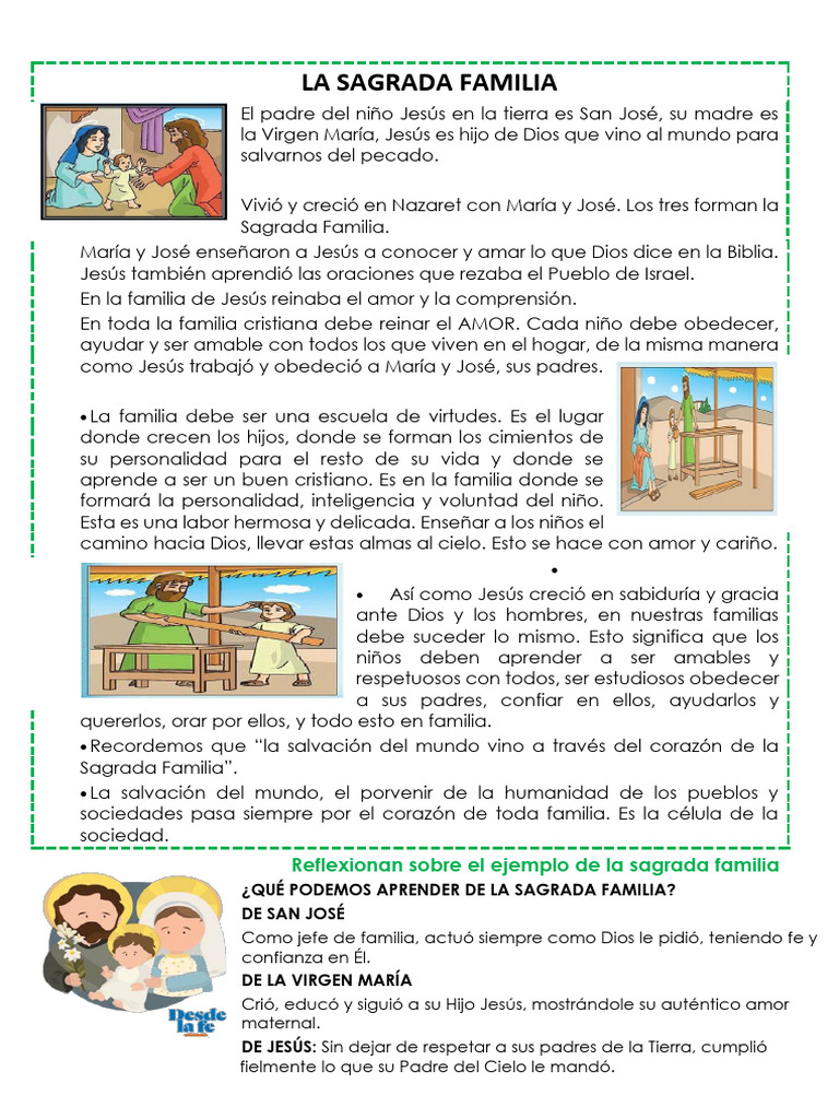 Valores de la Sagrada Familia | PDF | María, madre de Jesús | Oración
