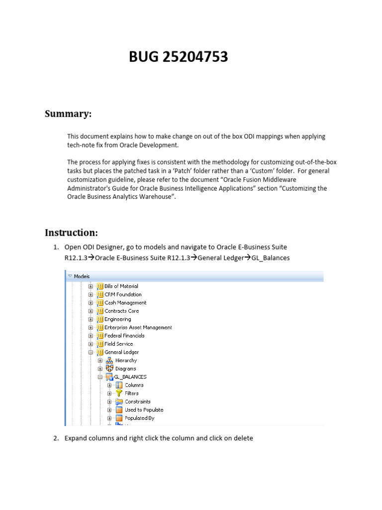 ODI Mapping Fix for Oracle EBS R12.1.3 | PDF