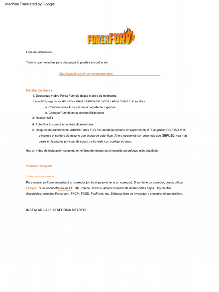 Forex Fury V4 Installation Guide (2021) | PDF | Red mundial | Internet y web