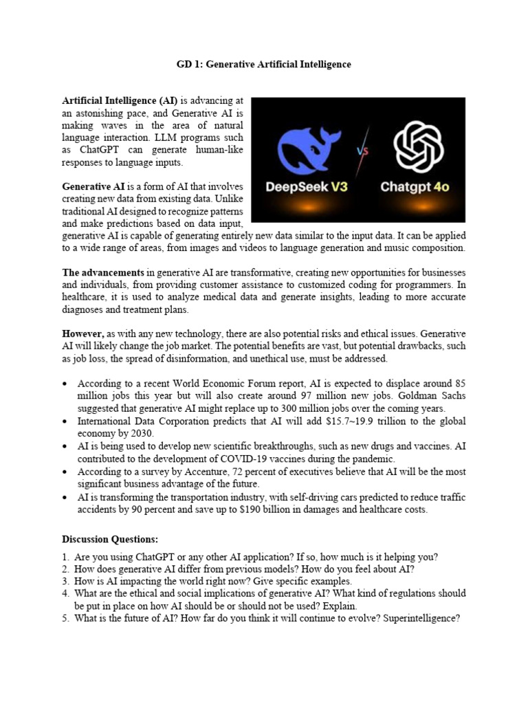 Understanding Generative AI's Impact | PDF | Artificial Intelligence ...