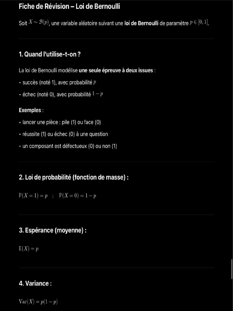 Loi de Bernoulli | PDF