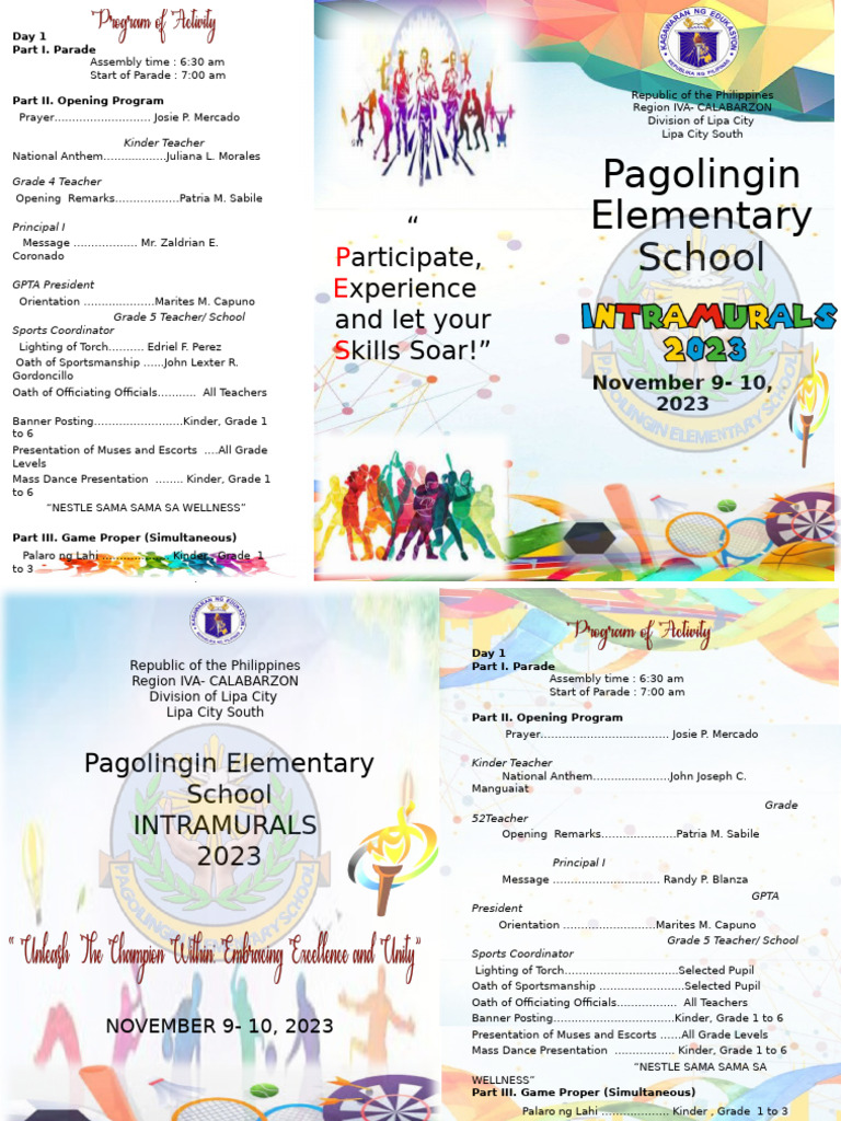 Pagolingin Elementary Intramurals 2023 | PDF