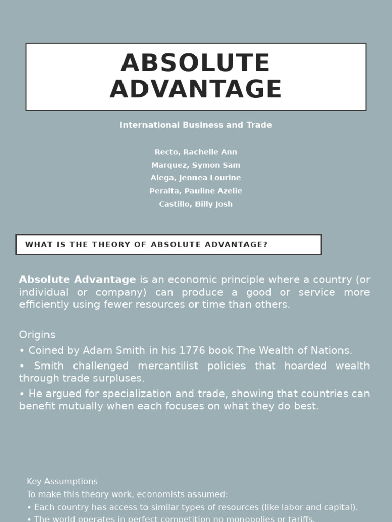 Understanding Absolute Advantage in Trade | PDF | Trade | Exports