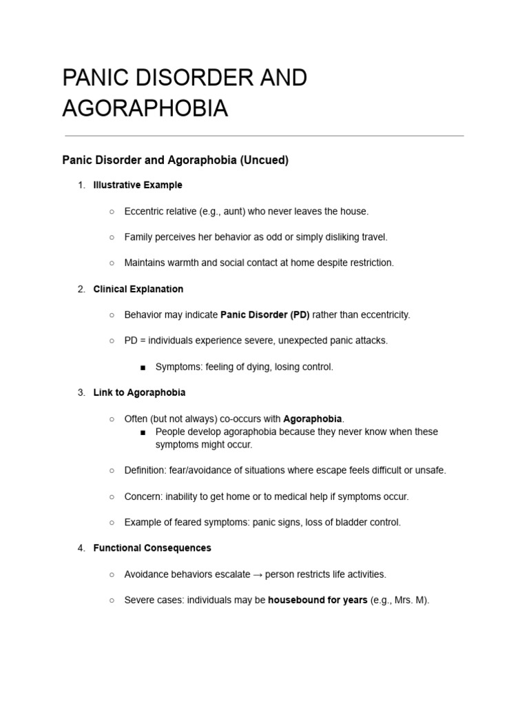 Panic Disorder & Agoraphobia | PDF | Agoraphobia | Selective Serotonin ...