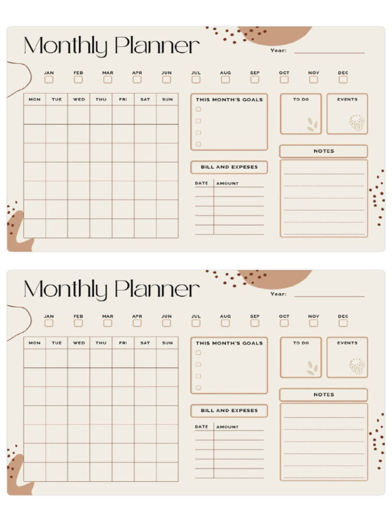 Monthly Planner | PDF
