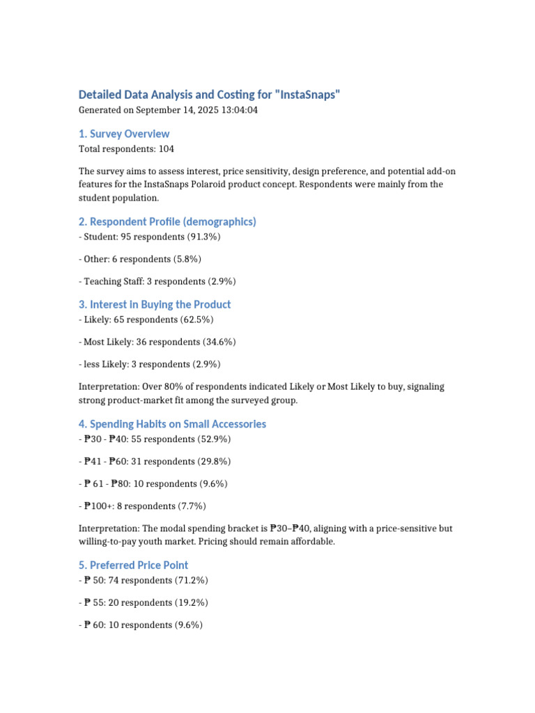 InstaSnaps Detailed Data Analysis and Costing | PDF | Pricing | Gross ...