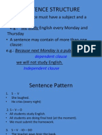 SENTENCE STRUCTURE AND PATTERNS