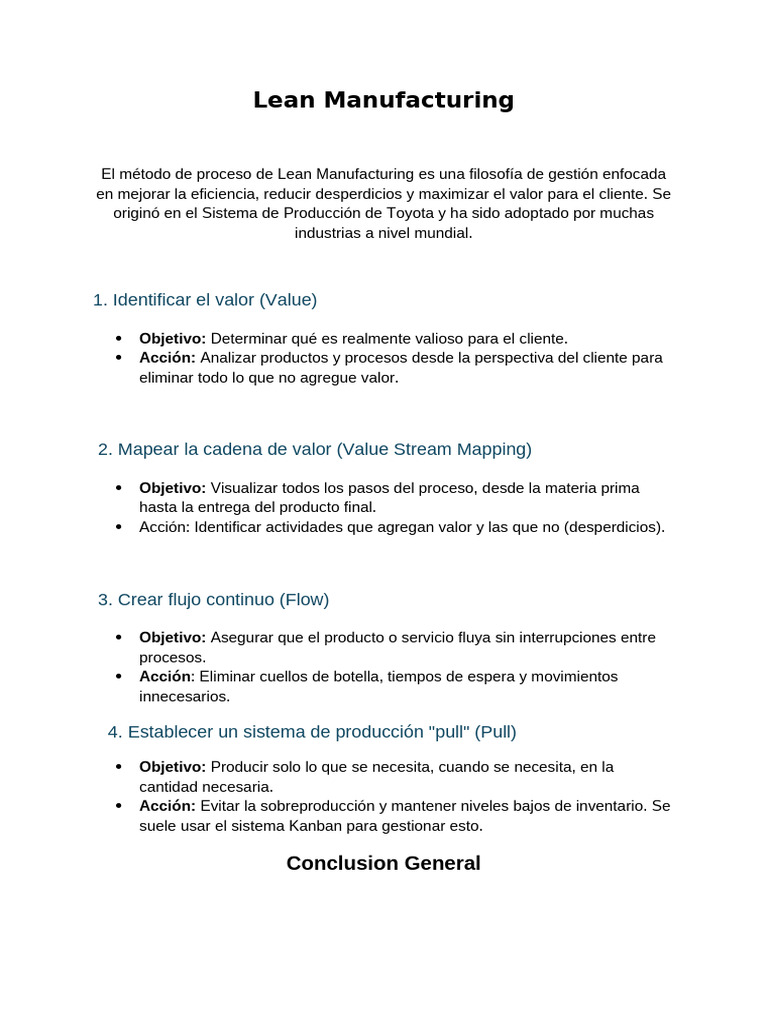 Lean Manufacturing: Mejora de Eficiencia | PDF