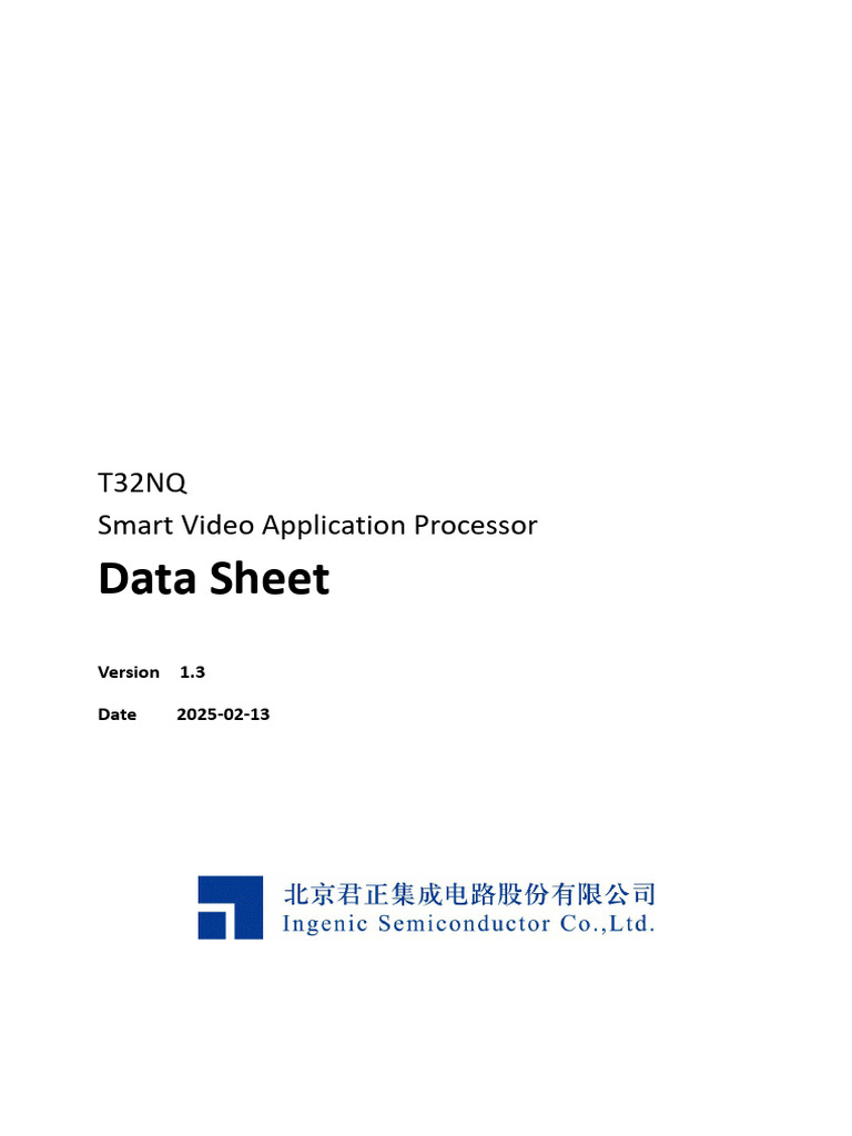 T32NQ Smart Video Processor Data Sheet | PDF | Digital Technology ...