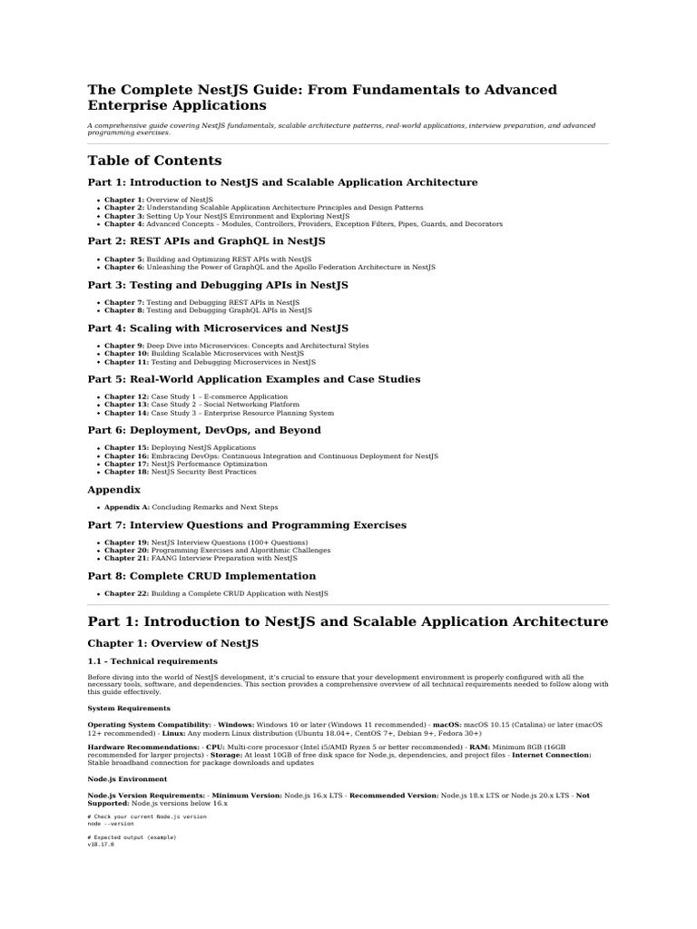Nestjs Complete Guide | PDF | Postgre Sql | Software Framework