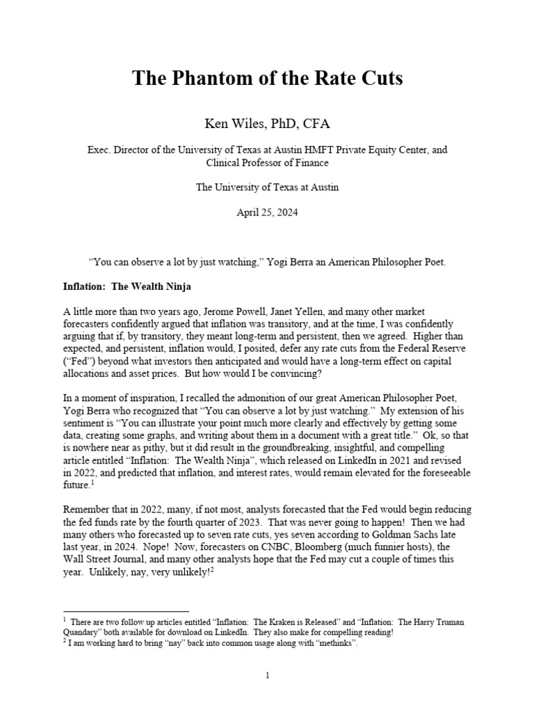 The Phantom of The Rate Cuts 2024-04-25 | PDF | Consumer Price Index ...
