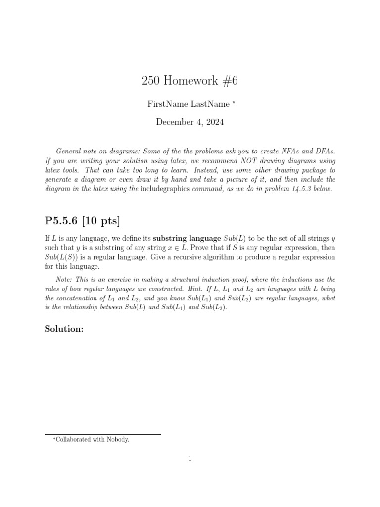 Homework 6 Template | PDF | Regular Expression | Formalism (Deductive)