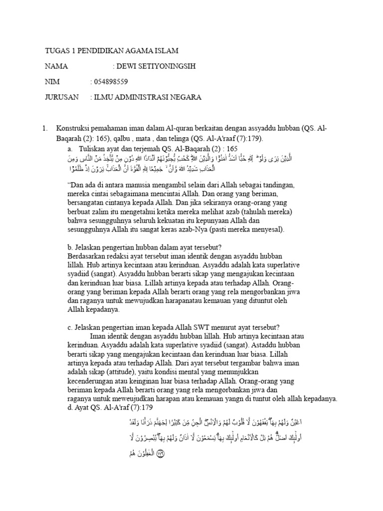 Pemahaman Iman dalam Al-Quran dan Masyarakat Beradab | PDF
