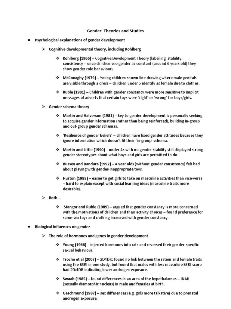 Gender Development Theories and Influences | PDF | Gender Role | Aggression