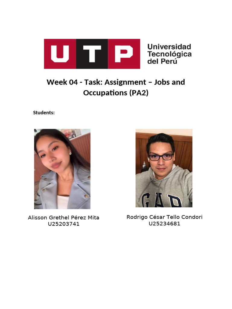 Jobs and Occupations Assignment Overview | PDF